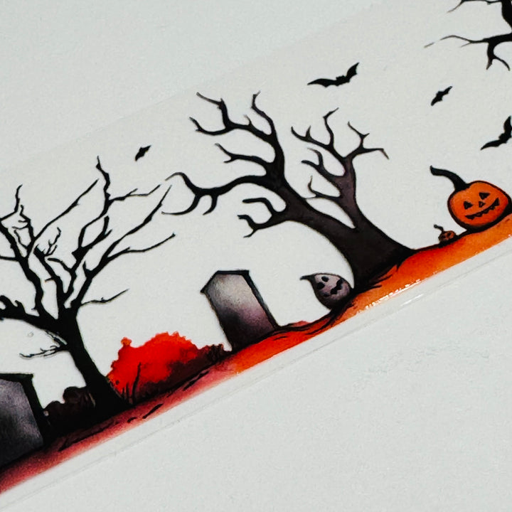 CINEMATIC HAUNTED GRAVEYARD Halloween PET Washi Tape ~ 1 Roll ~ 40mm x 2m (7 Feet)