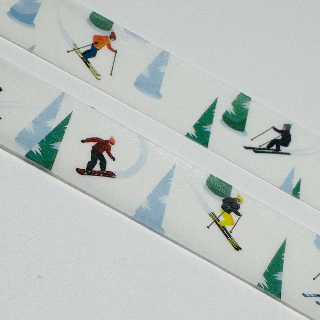 WINTER SNOWBOARDING & SKIING Washi Tape ~ 1 Roll ~ 15mm x 10m (33 Feet)