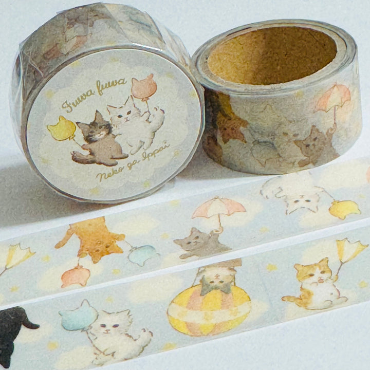 KITTENS PLAYING At The BABY Shower Japanese Cat Washi Tape ~ 1 Roll ~ 20mm x 5m (16 Feet)