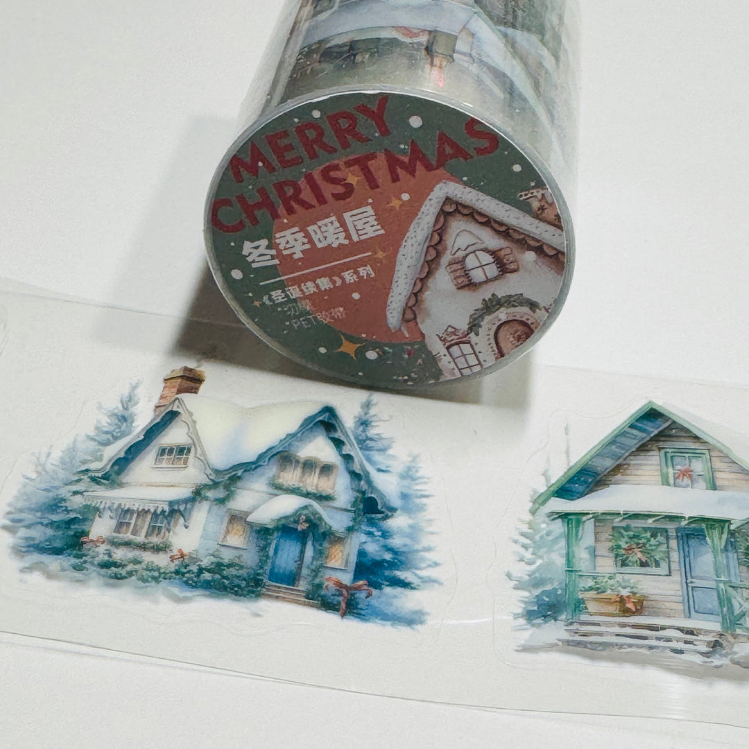 HOLIDAY HOUSE In The WINTER Pre-Cut PET Washi Tape ~ 1 Roll - 50mm x 2m (7 Feet of Washi Stickers)