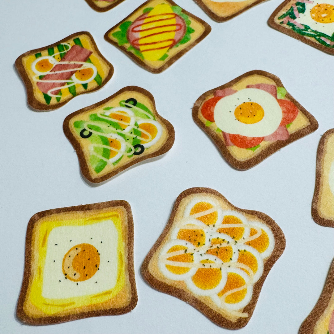 AVOCADO And EGG TOAST Breakfast Sticker Flakes Pack ~ 30 Pieces