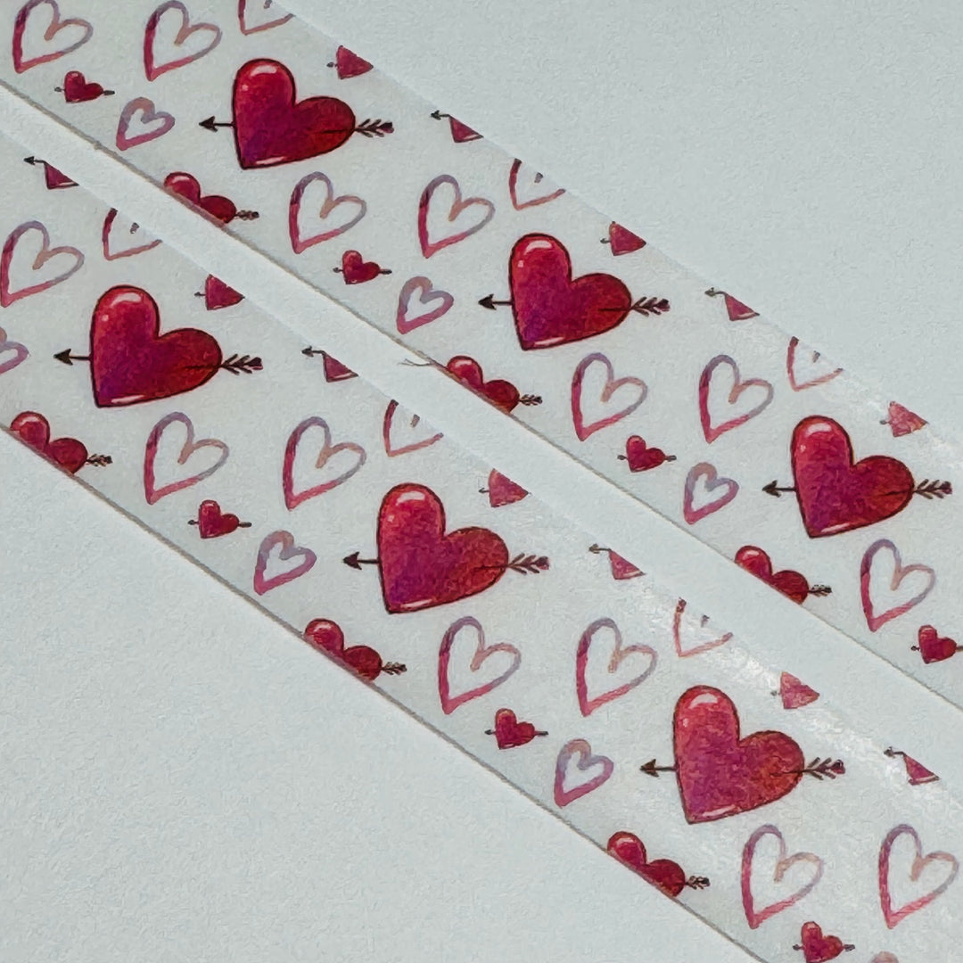 ARROW STRAIGHT THROUGH THE HEART Valentine Washi Tape ~ 1 Roll ~ 15mm x 10m (33 Feet)