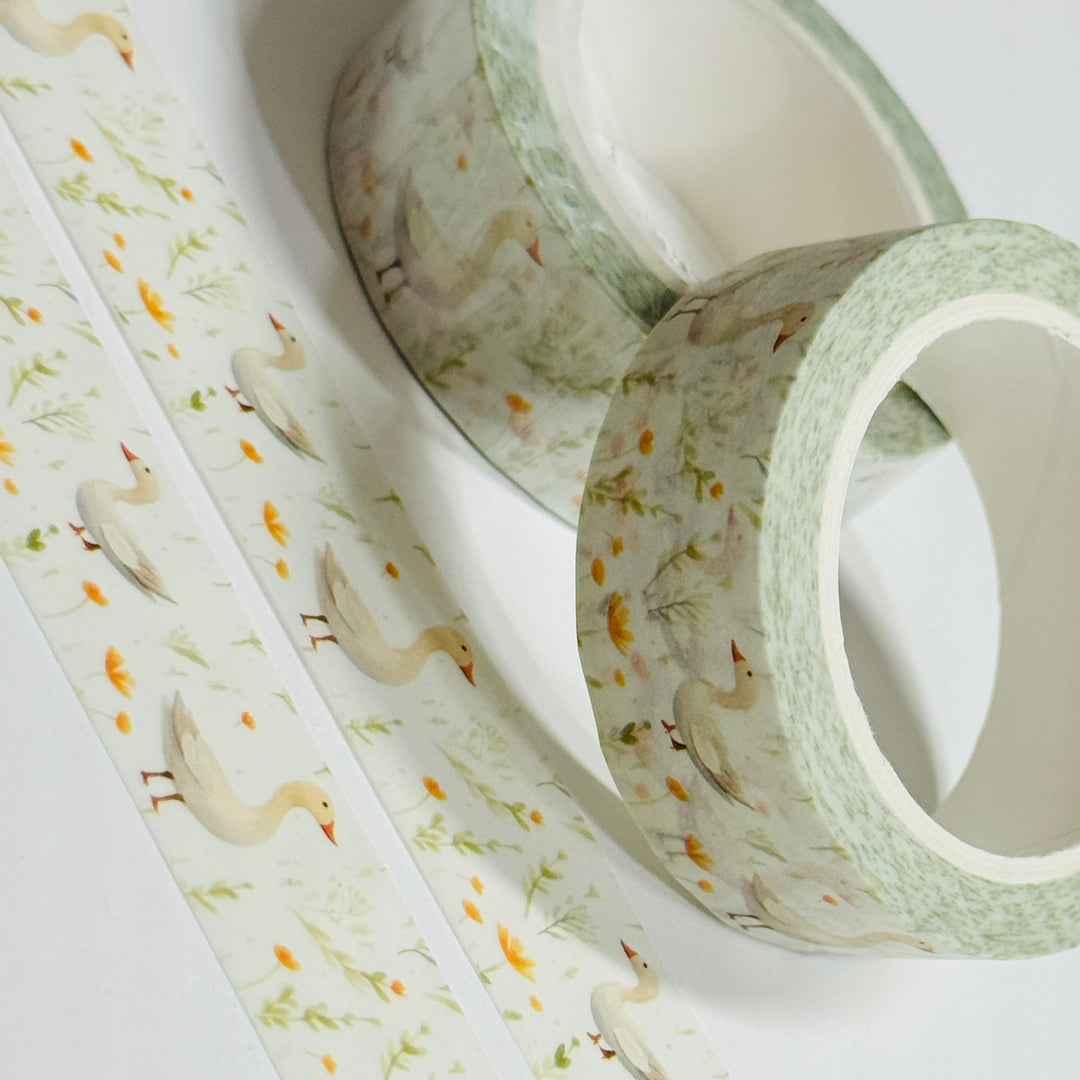 STROLLING GEESE AMONG The DAISIES Washi Tape ~ 1 Roll ~ 15mm x 10m (33 Feet)