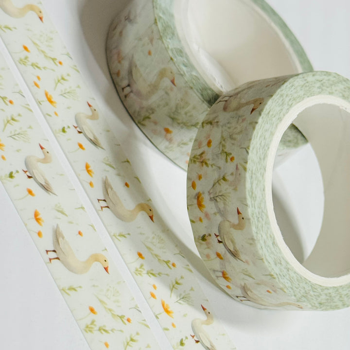 STROLLING GEESE AMONG The DAISIES Washi Tape ~ 1 Roll ~ 15mm x 10m (33 Feet)