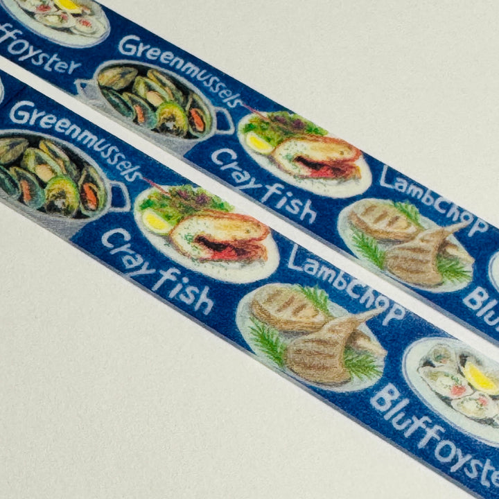 NEW ZEALAND SEAFOOD BUFFET Saien Masking Washi Tape - 1 Roll - 15mm x 7m (23 Feet)