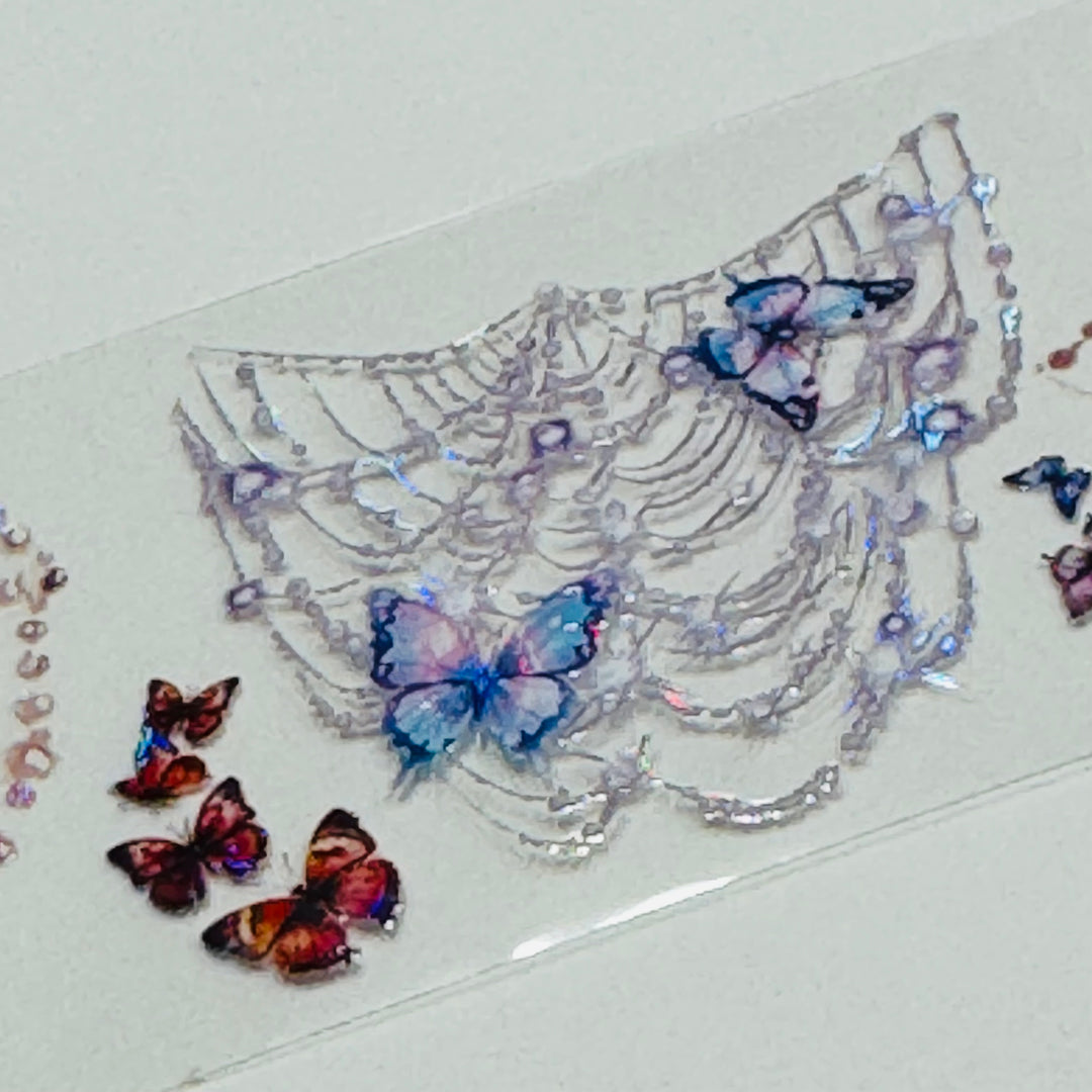 IRRIDESCENT LAVENDER BUTTERFLY SPIDERWEBS Halloween PET Washi Tape ~ 1 Roll ~ 50mm x 2m (7 Feet) (Copy) (Copy)