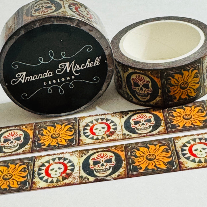 RUSTIC MACABRE HALLOWEEN Tiles Amanda Mischell Washi Tape ~ 1 Roll ~ 18mm x 10m (33 Feet)