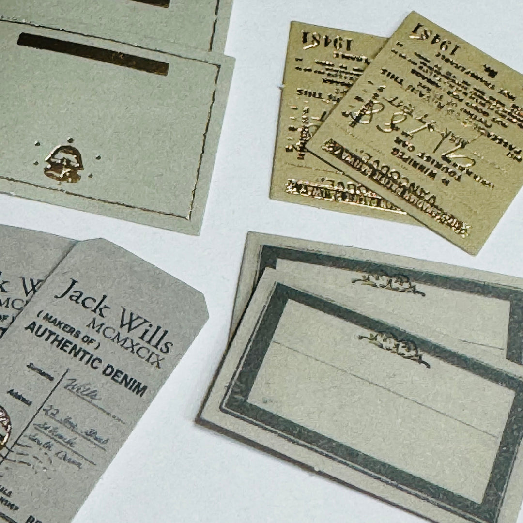 TICKET EPHEMERA JOURNALING Gold Foil Label Stickers Pack ~ 30 Stickers ~ Approximately 45mm