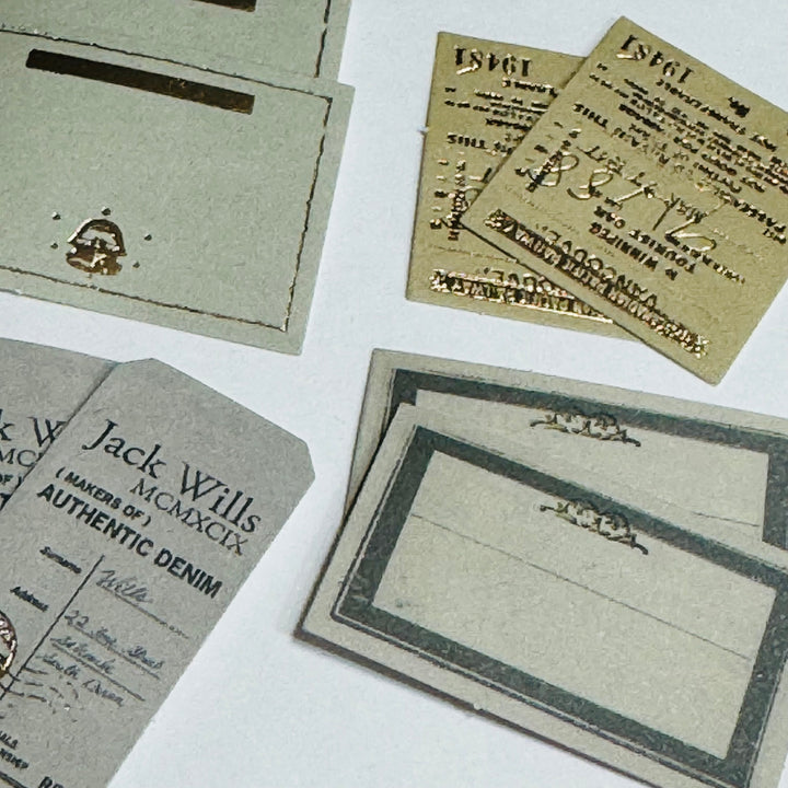 TICKET EPHEMERA JOURNALING Gold Foil Label Stickers Pack ~ 30 Stickers ~ Approximately 45mm