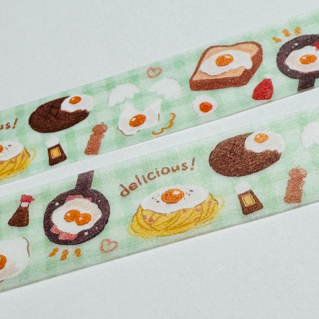 FRIED EGGS For BREAKFAST FOOD Saien Masking Washi Tape - 1 Roll - 15mm x 7m (23 Feet)