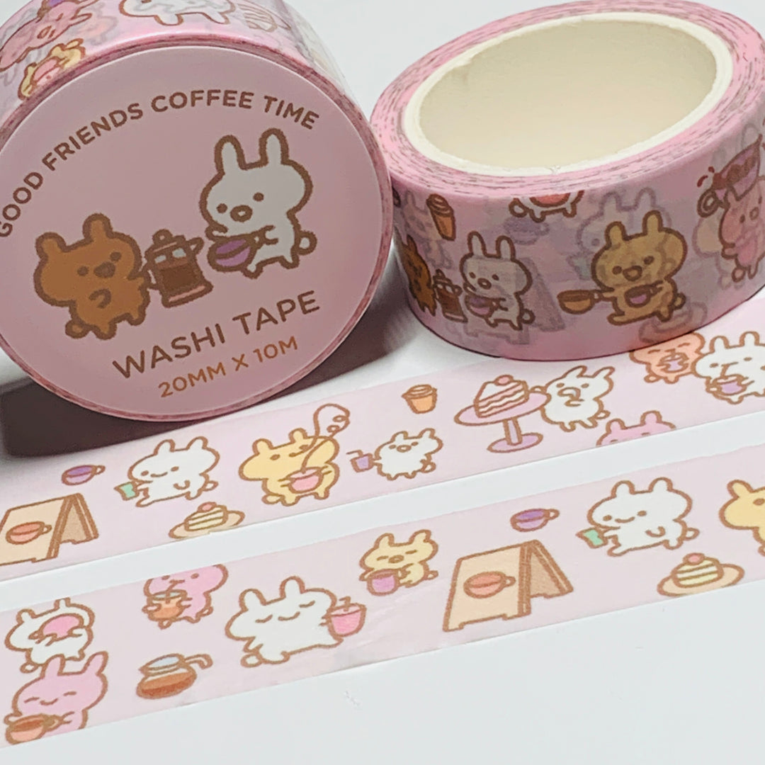 GOOD FRIENDS AND COFFEE Robot Dance Battle Washi Tape ~ 1 Roll ~ 20mm x 10m (33 Feet)