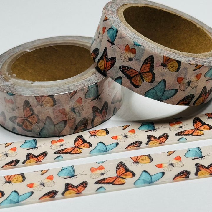 RAINBOW KALEIDOSCOPE OF BUTTERFLIES Washi Tape - 1 Roll - 15mm x 10m (33 Feet)