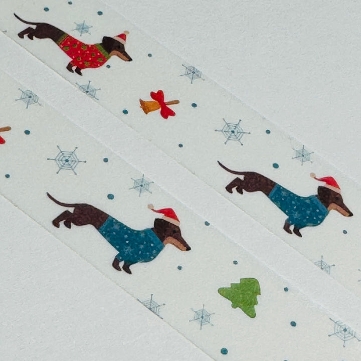 DACHSUNDS In CHRISTMAS SWEATERS Washi Tape ~ 1 Roll ~ 15mm x 10m (33 Feet)