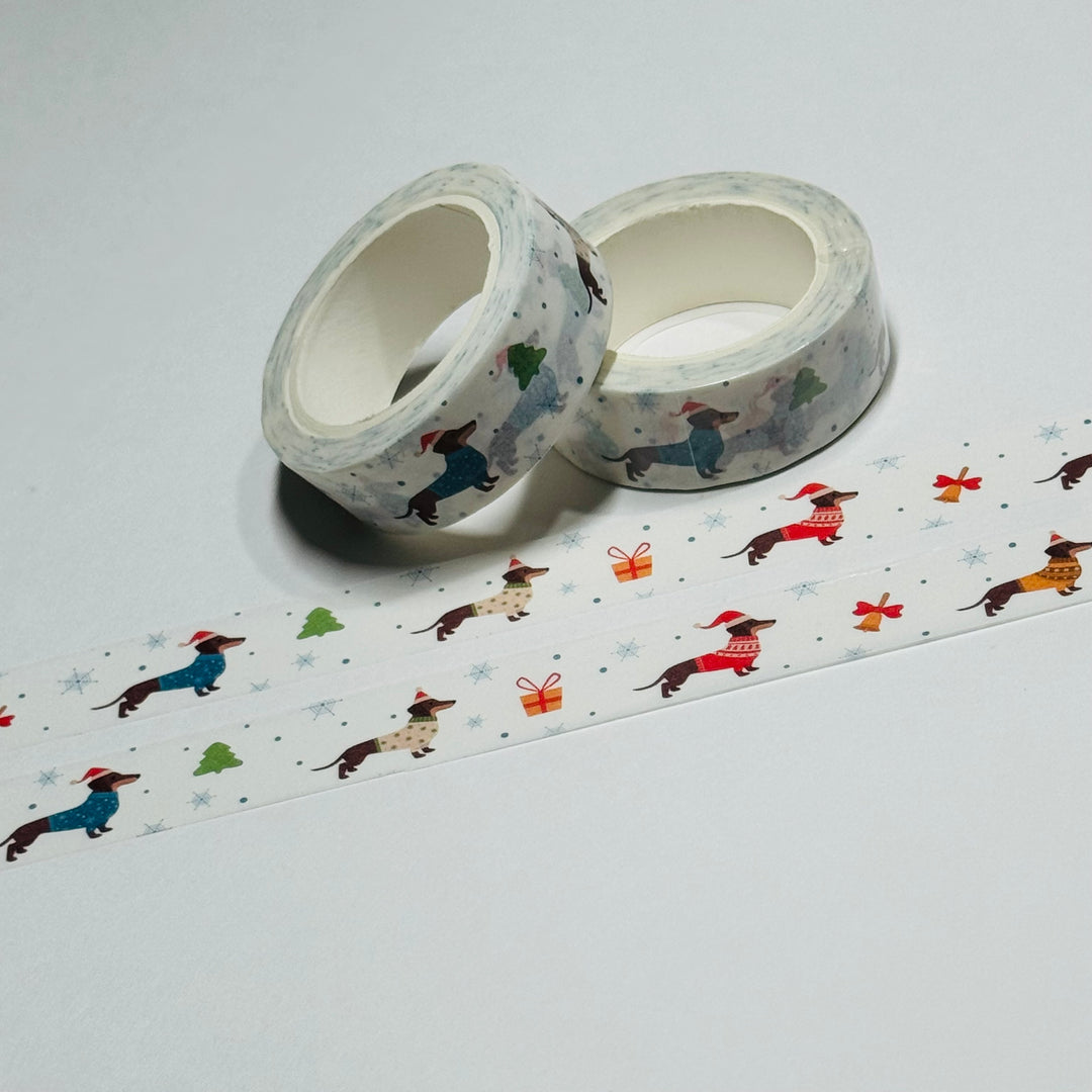 DACHSUNDS In CHRISTMAS SWEATERS Washi Tape ~ 1 Roll ~ 15mm x 10m (33 Feet)