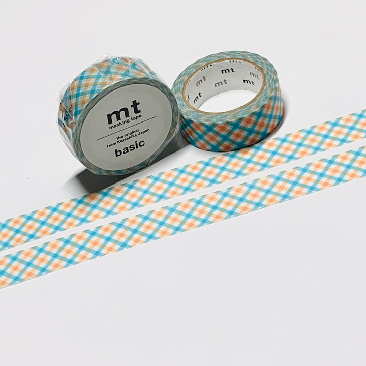 OVERLAP CHECKERED ORANGE Plaid Mt Washi Tape - 1 Roll - 15mm x 7m (23 Feet)