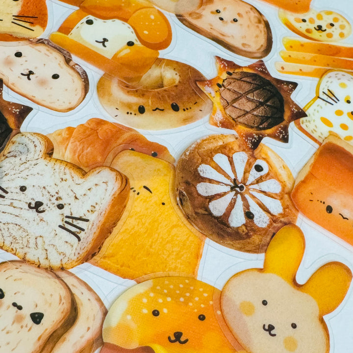 ARTISAN WARM BAKING Bread Transparent Peelable Stickers  ~ 40 Pieces ~ 30x40mm Each