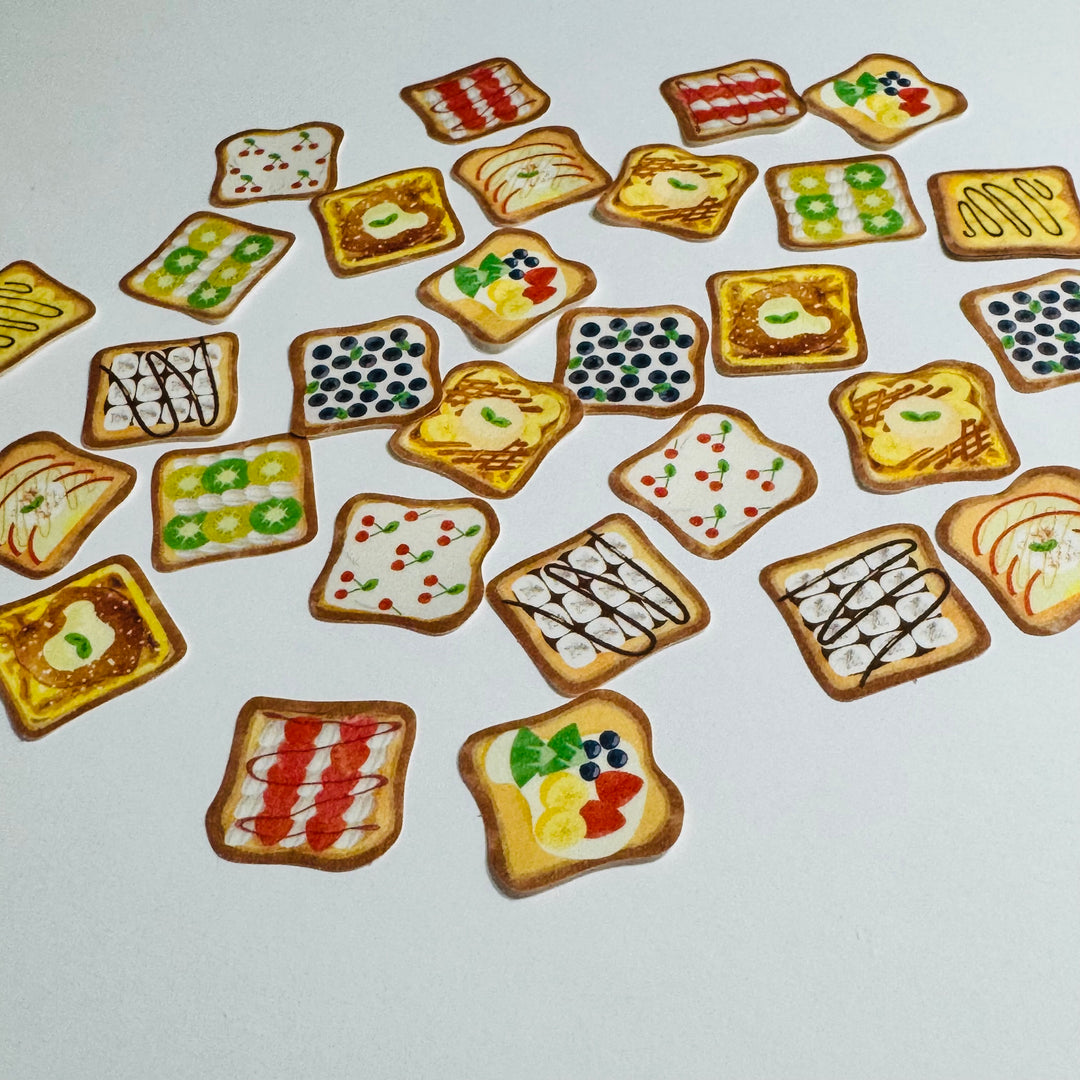 SWEET BREAD TOAST Breakfast Sticker Flakes Pack ~ 30 Pieces