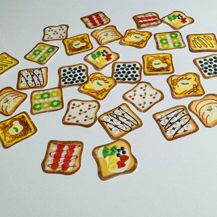 SWEET BREAD TOAST Breakfast Sticker Flakes Pack ~ 30 Pieces