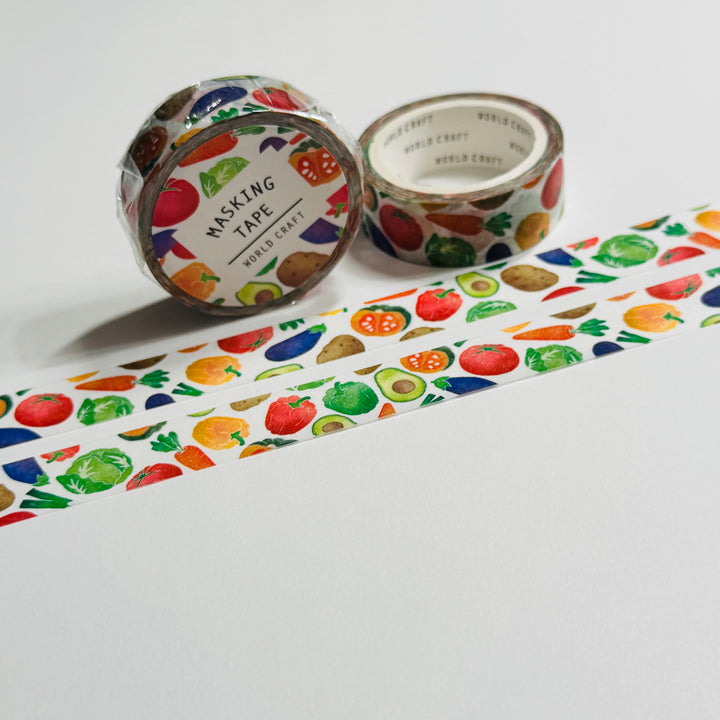 VINE RIPENED VEGETABLES World Craft Washi Tape ~ 1 Roll ~ 15mm x 7m (23 Feet)