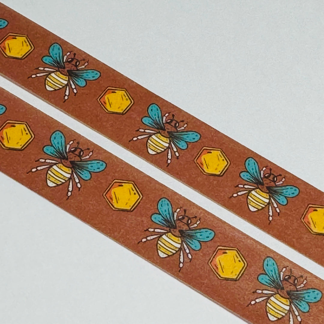 FEELING THE BUZZ Honey Bee Washi Tape - 1 Roll - 15mm x 10m (33 Feet)