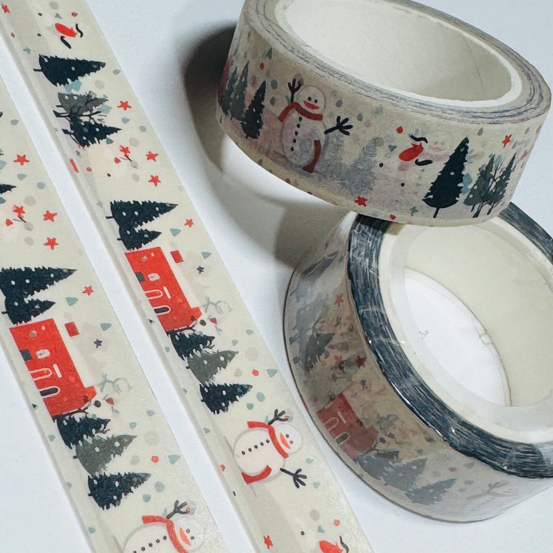 RETRO CHRISTMAS SCHOOLHOUSE Washi Tape ~ 1 Roll ~ 15mm x 10m (33 Feet)