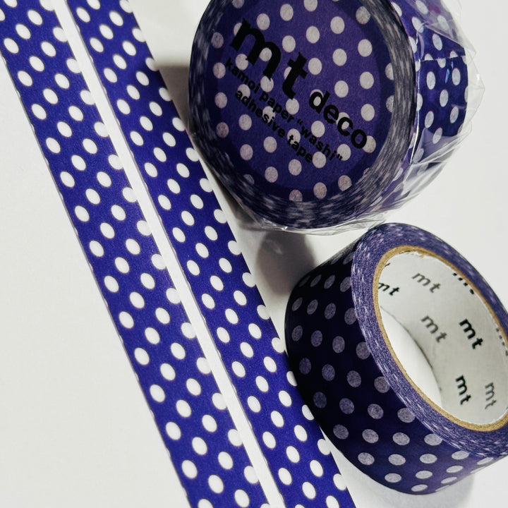 DEEP PURPLE POLKA Dots Mt Washi Tape ~ 1 Roll ~ 15mm x 7m (23 Feet)