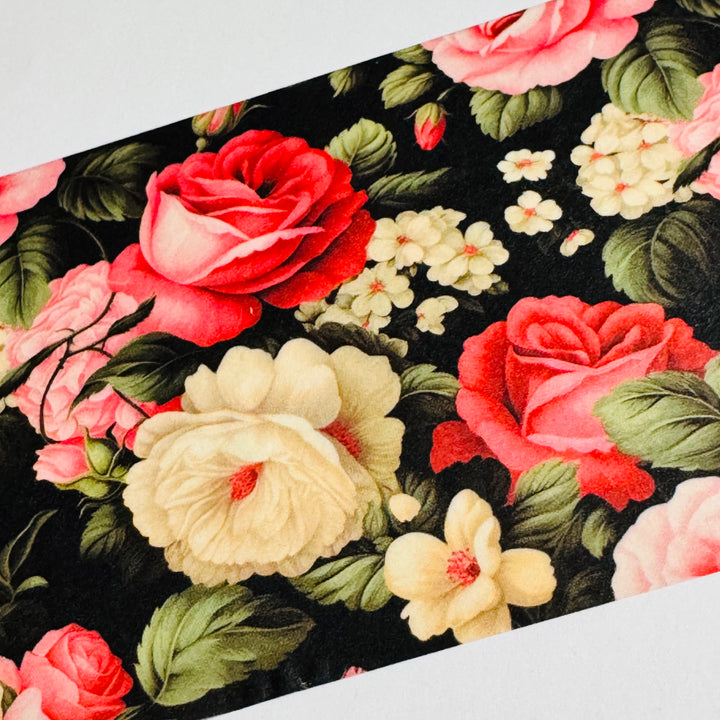 ROMANTIC ROCOCO HEIRLOOM ROSES Large Washi Tape ~ 1 Roll ~ 60mm x 2m (7 Feet)
