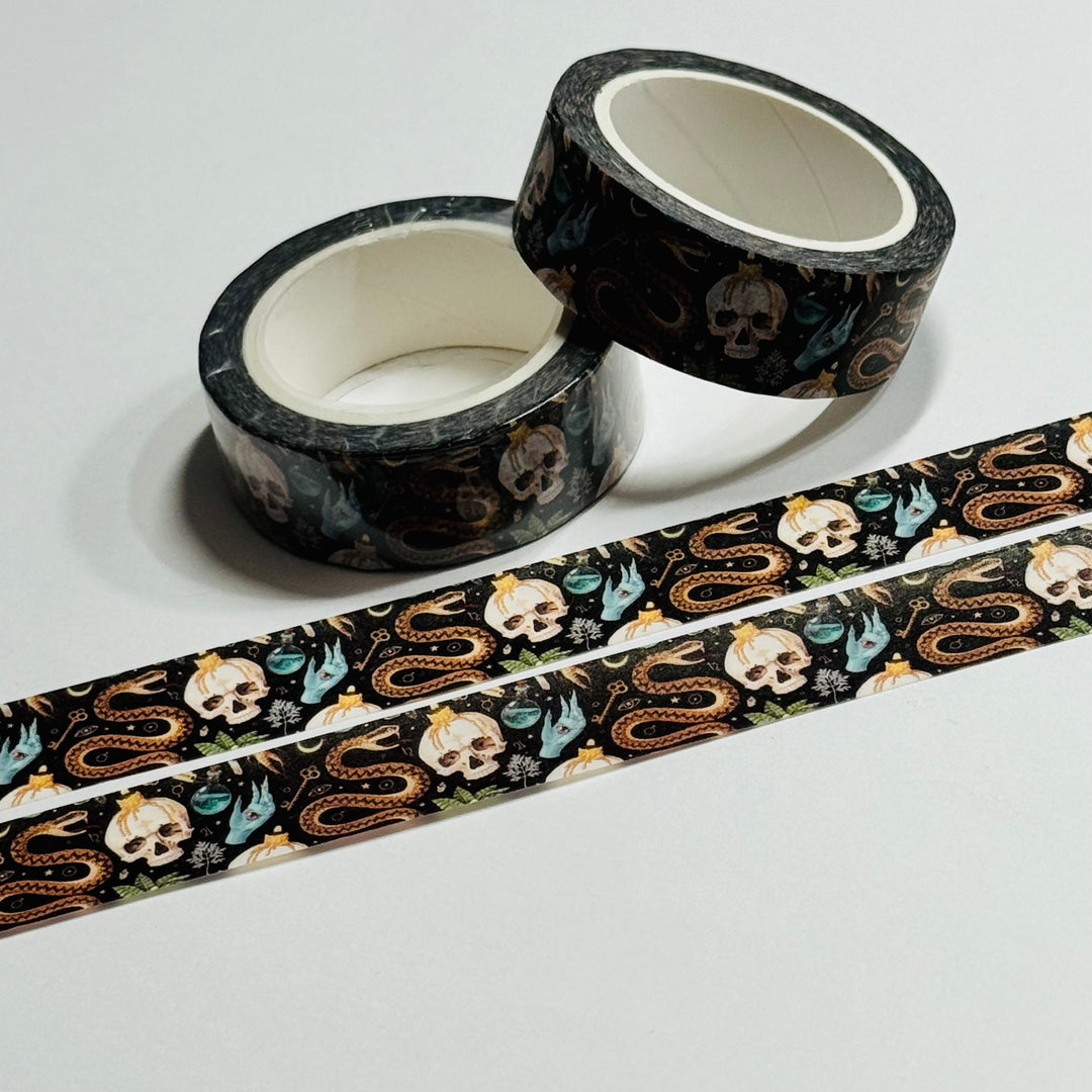 SERPENTS And SKULLS Halloween Washi Tape ~ 1 Roll ~ 15mm x 10m (33 Feet)