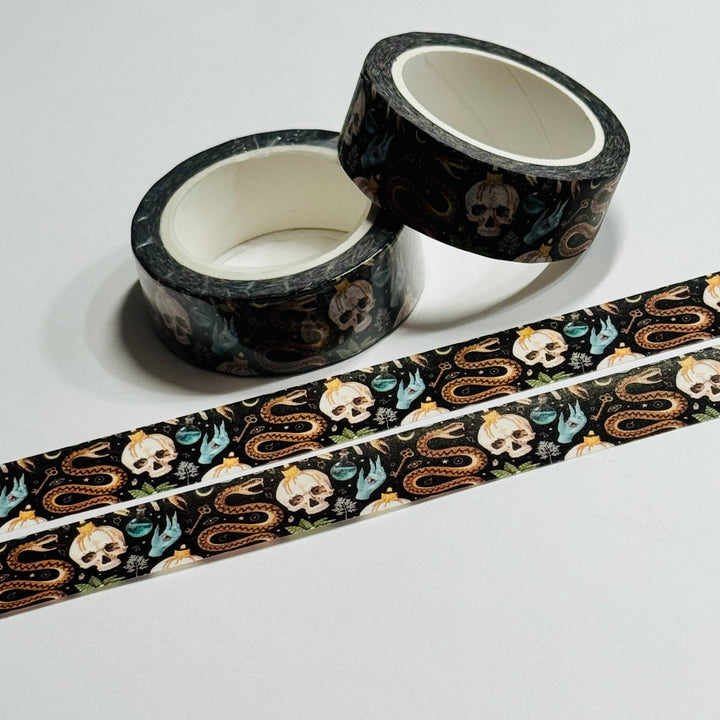 SERPENTS And SKULLS Halloween Washi Tape ~ 1 Roll ~ 15mm x 10m (33 Feet)