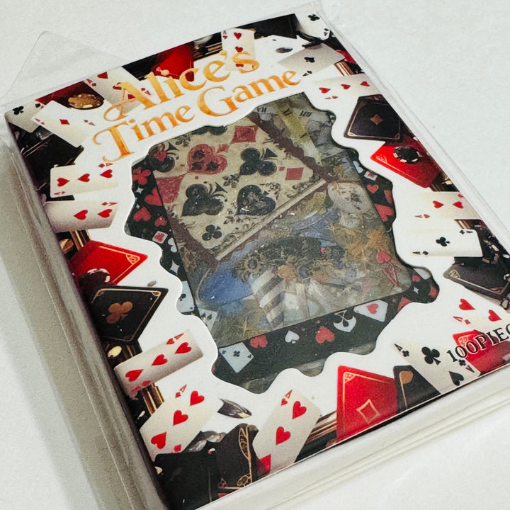 IT'S ALICE'S TIME GAME Matchbox Peelable Stickers Large Amount ~ 100 Pieces ~ 65-60mm Each