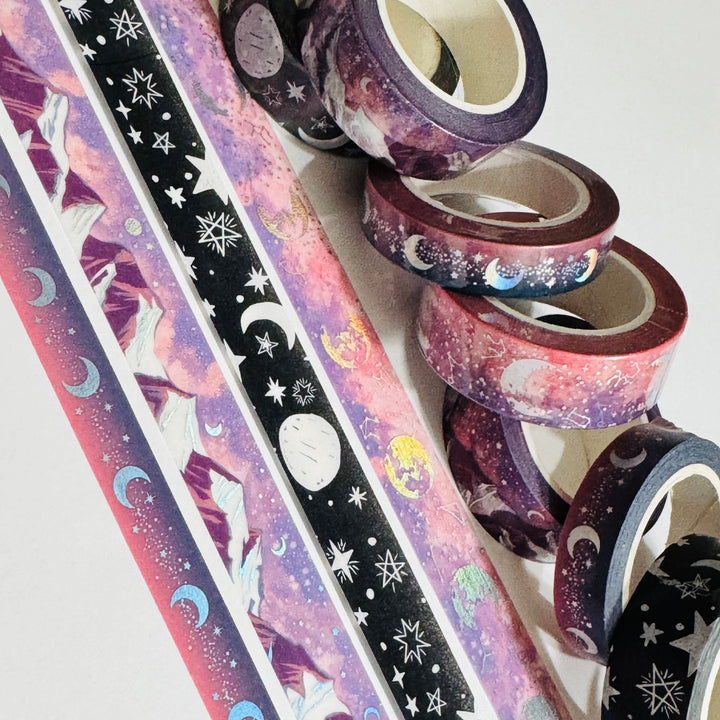 CELESTIAL LUNAR MAGIC Favorites Washi Tape Bundle ~ 4 Rolls ~ 10mm/15mm x 10m (23/33 Feet)