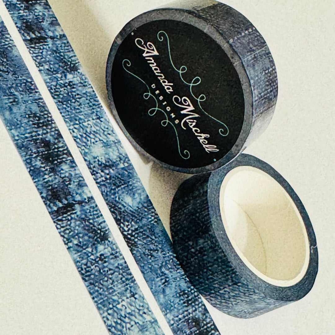 TEXTURED LOOK DENIM Blue Jeans Washi Tape - 1 Roll - 15mm x 10m (33 Feet)