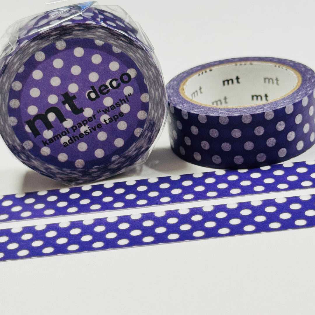 DEEP PURPLE POLKA Dots Mt Washi Tape ~ 1 Roll ~ 15mm x 7m (23 Feet)