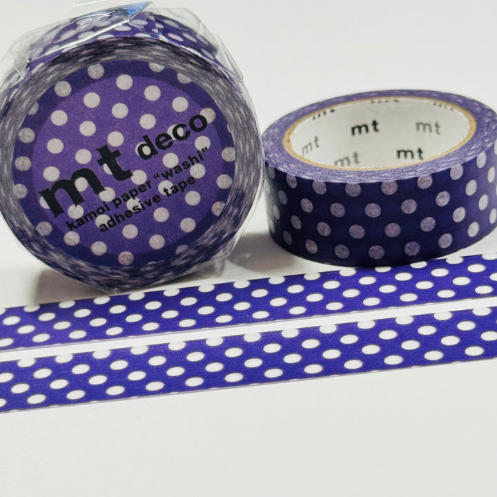 DEEP PURPLE POLKA Dots Mt Washi Tape ~ 1 Roll ~ 15mm x 7m (23 Feet)
