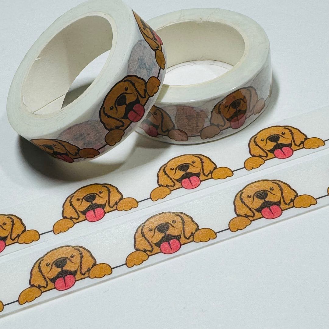 GOLDEN LABRADOR Puppy Dog Washi Tape - 1 Roll - 15mm x 10m (33 Feet)