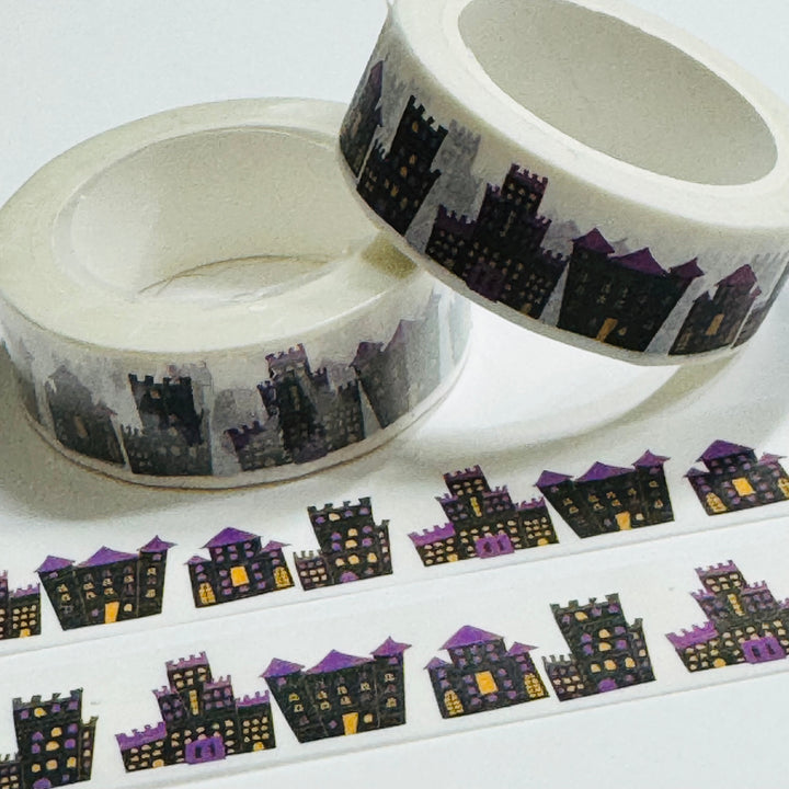 HAUNTED HOUSES LIT UP For Halloween Washi Tape ~ 1 Roll ~ 15mm x 10m (33 Feet)
