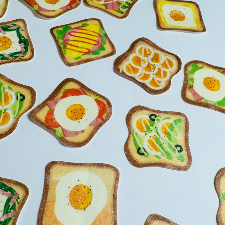 AVOCADO And EGG TOAST Breakfast Sticker Flakes Pack ~ 30 Pieces