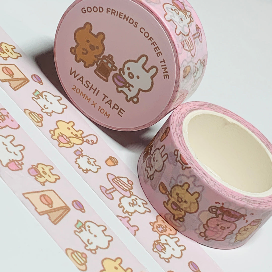 GOOD FRIENDS AND COFFEE Robot Dance Battle Washi Tape ~ 1 Roll ~ 20mm x 10m (33 Feet)