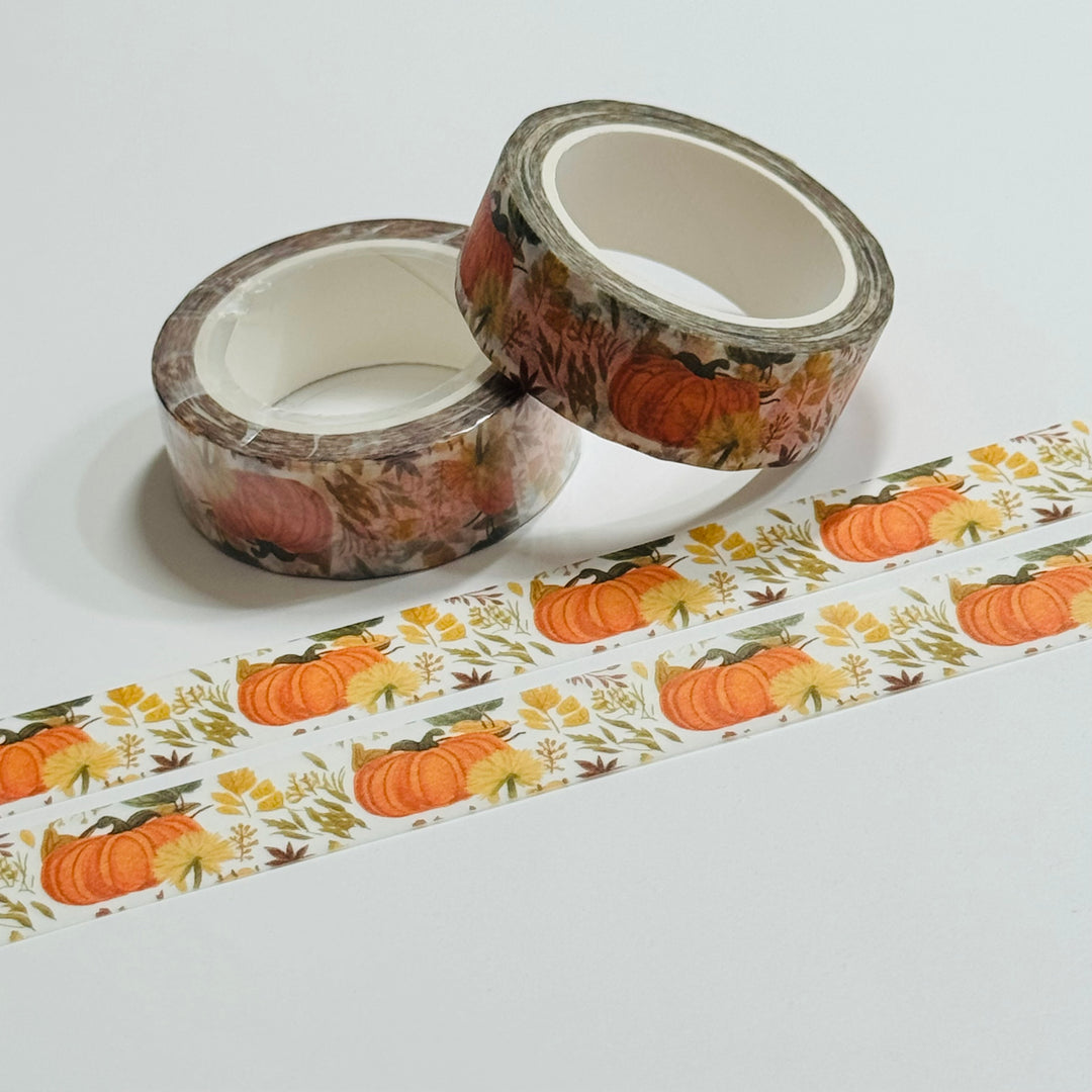 SEASONAL FALL PUMPKIN PATCH Fall Washi Tape ~ 1 Roll ~ 15mm x 10m (33 Feet)