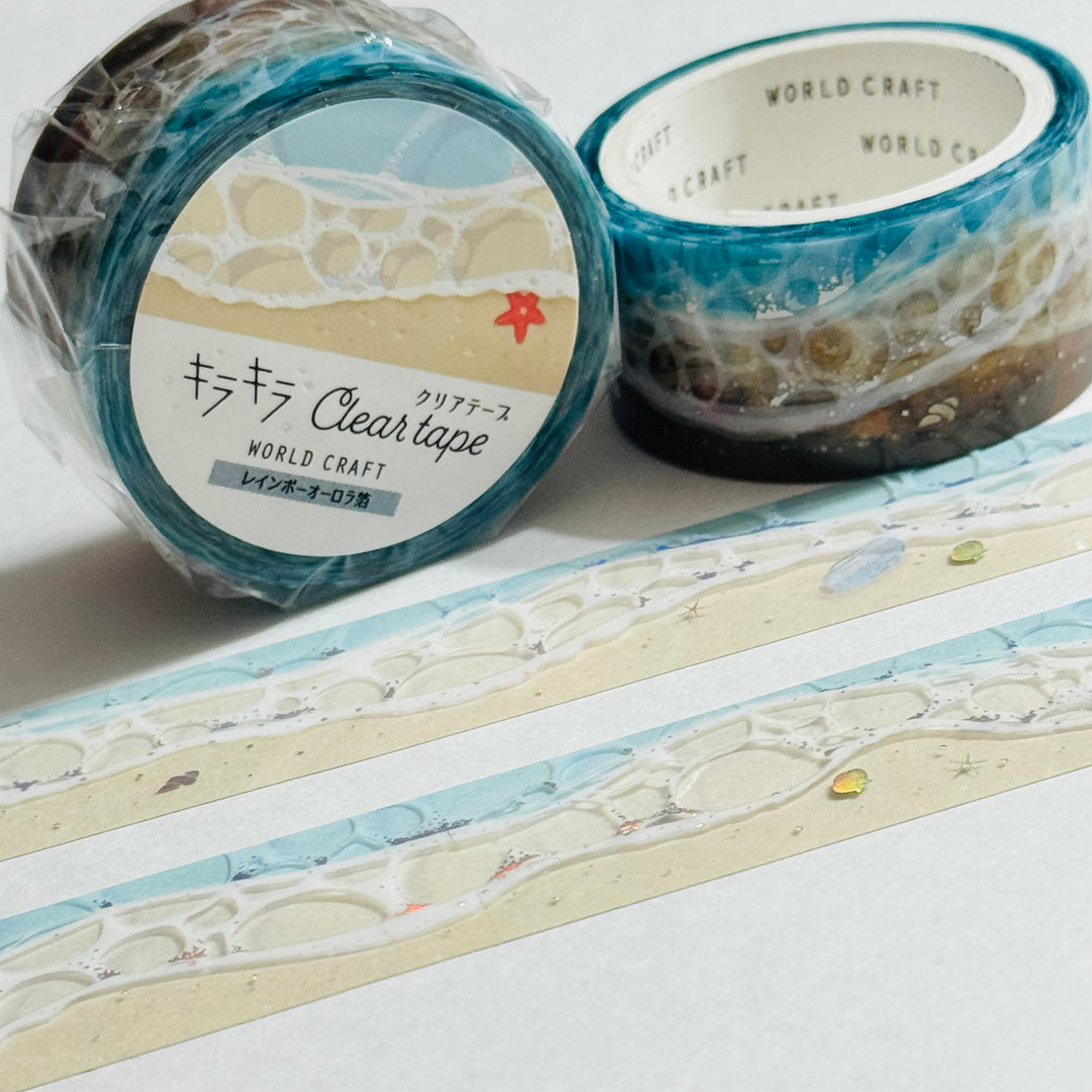 ROLLING BEACH Waves World Craft PET Washi Tape ~ 1 Roll ~ 20mm x 5m (16 Feet) ~ 1 Roll ~ 20mm x 5m (16 Feet)