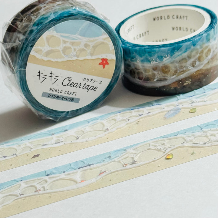 ROLLING BEACH Waves World Craft PET Washi Tape ~ 1 Roll ~ 20mm x 5m (16 Feet) ~ 1 Roll ~ 20mm x 5m (16 Feet)