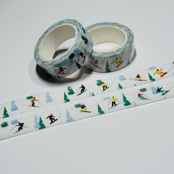 WINTER SNOWBOARDING & SKIING Washi Tape ~ 1 Roll ~ 15mm x 10m (33 Feet)