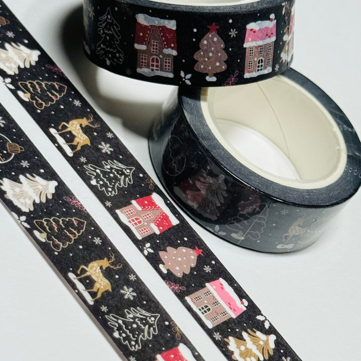 GINGERBREAD TREES & HOUSES COOKIES Washi Tape ~ 1 Roll ~ 15mm x 10m (33 Feet)