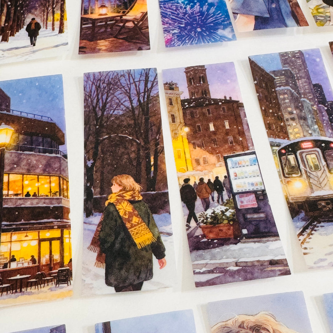 MIDNIGHT LIFE GIRL In The City Ephemera Sticker Pack ~ 25 Pieces ~ 30mm x 95mm