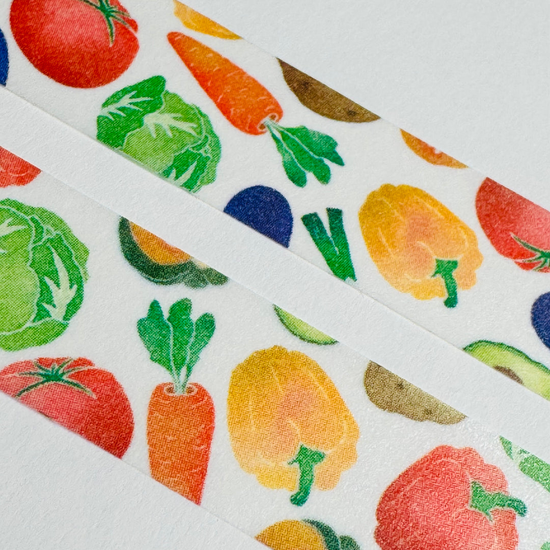 VINE RIPENED VEGETABLES World Craft Washi Tape ~ 1 Roll ~ 15mm x 7m (23 Feet)