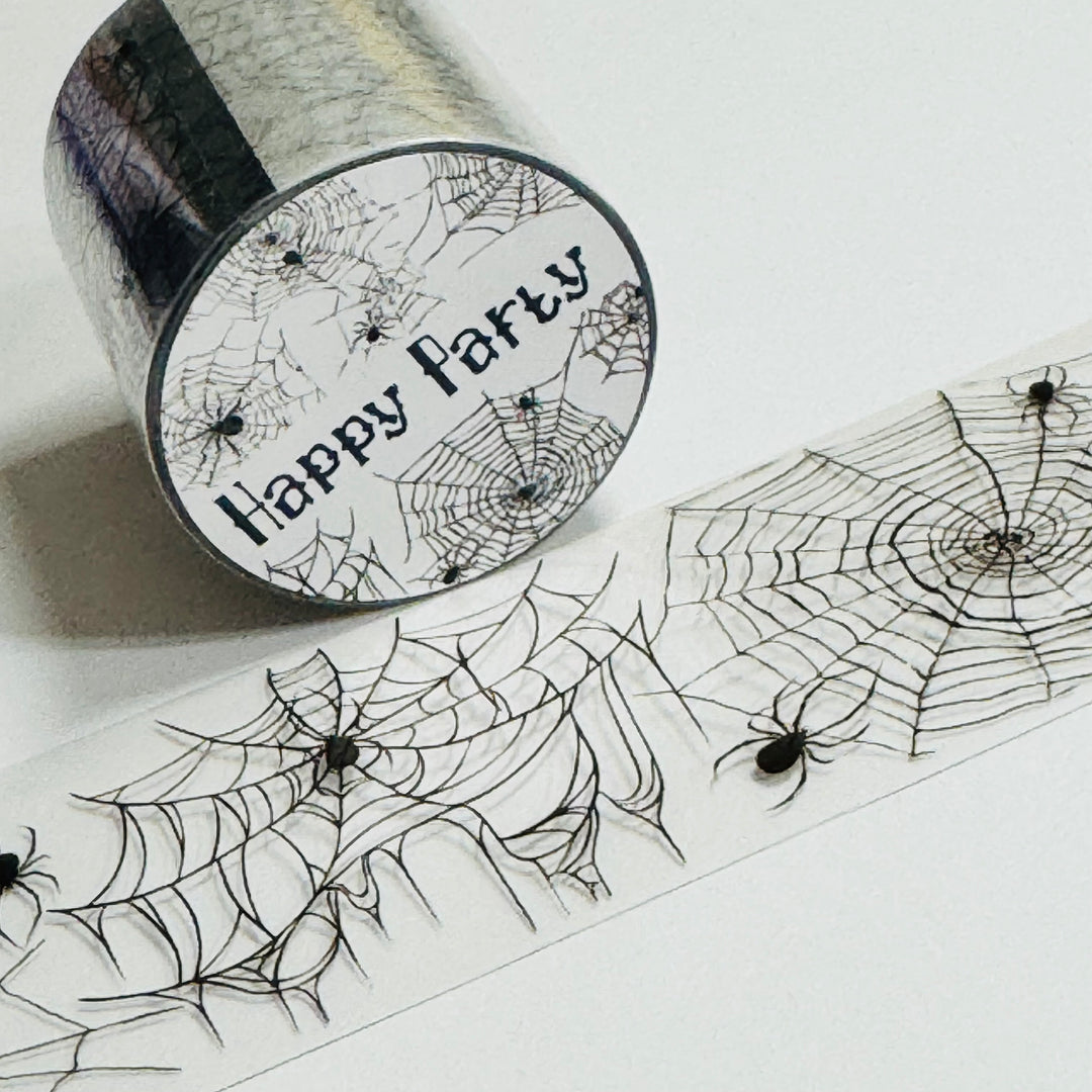 COBWEBS And SPIDERWEBS Halloween PET Washi Tape ~ 1 Roll ~ 40mm x 2m (7 Feet)