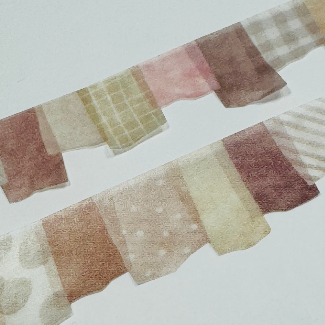 TORN WASHI STRIPS Neutral Colors Washi Tape Designed By Mind Wave ~ 1 Roll ~ 18mm x 5m (16 Feet)