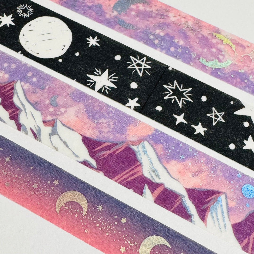 CELESTIAL LUNAR MAGIC Favorites Washi Tape Bundle ~ 4 Rolls ~ 10mm/15mm x 10m (23/33 Feet)