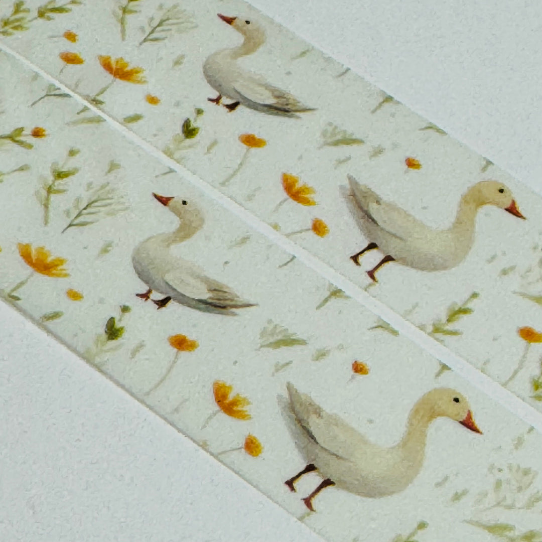 STROLLING GEESE AMONG The DAISIES Washi Tape ~ 1 Roll ~ 15mm x 10m (33 Feet)