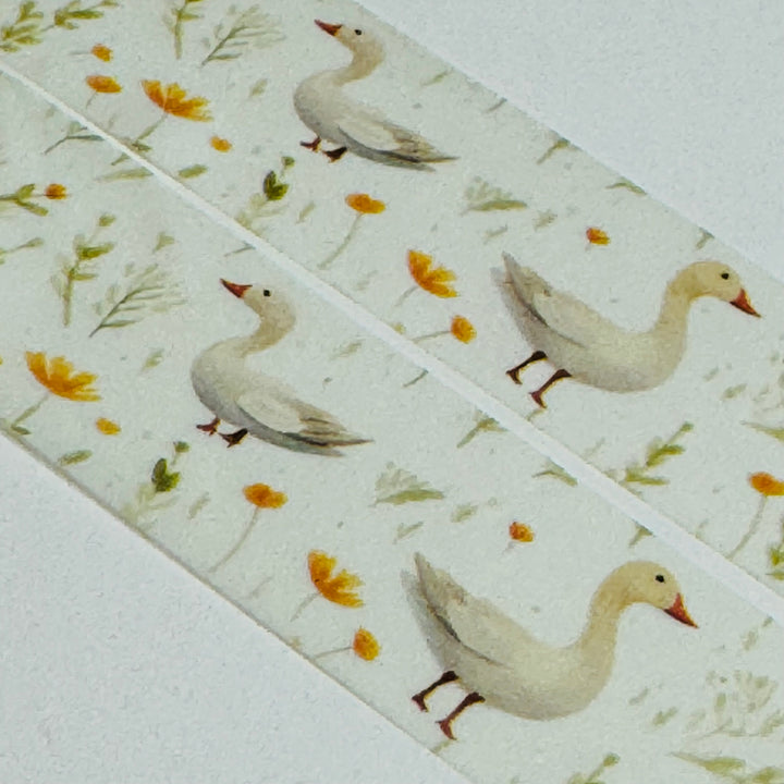 STROLLING GEESE AMONG The DAISIES Washi Tape ~ 1 Roll ~ 15mm x 10m (33 Feet)